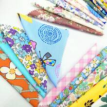 Set Kain Patchwork Motif Bunga & Botani Aneka Warna, 100 Warna Acak, Kain Cetak DIY Cerah, Hanya Dapat Dicuci dengan Tangan, Cocok untuk Menjahit, Patchwork, dan Hadiah Liburan Buatan Tangan DIY - pola acak - View 10