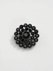 5 Peças/Pacote Botões Metálicos Prateados em Formato de Flor de Girassol Totalmente Cheios de Pedras Brilhantes 3D, Para Tops, Suéteres, Malhas, Vestidos, Casacos, Jaquetas Femininas, Decoração Vintage, Costura, Sapatos, Chapéus, Caixa de Presente, Acessórios de Joias DIY