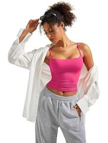 Suuksess Women Sexy Square Neck Tank Top Summer Y2K Going Out Basic Cami Shirt