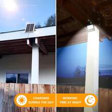 Outdoor Solar Lights, LED Solar Security Lights With Remote Control, Solar Powered, Auto On/Off Dusk To Dawn, Waterproof, Equivalent To LED Floodlight, Suitable For Yard, Patio, Garage, Garden - Black - View 3