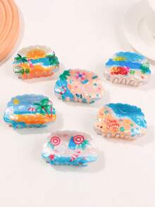 1 件 7.1 厘米女士优雅发夹 - 沙滩发饰、居家旅行礼品、休闲正式两用发夹、时尚发饰、精湛工艺装饰品、完美礼物之选时尚发饰优雅发夹女士爪夹 - 彩色 - 查看 2