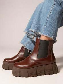 CHUNKY Platform Chelsea Boot - 鏽棕色 - 查看 3