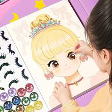 1/2 件 DIY 闪光钻石公主化妆包套装 - 手工制作，彩色珠子和亮片贴花套装，适合女孩 | 非常适合新年、复活节、圣诞节、母亲节等，美容配饰，非常适合冬季、新年