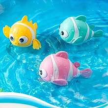 3pcsColorful Wind-Up Clownfish , Perfect For Bath Time & Outdoor Play, Available In Pink, Blue, Yellow - Ideal Halloween & Christmas Gift - Multicolor - View 6