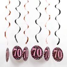 1set Rose Gold PVC Spiral Happy Birthday Swirl 18/21/30/40/50/60/70/80 Years Old Hanging Ornaments Birthday Party Decorations Birthday Decor