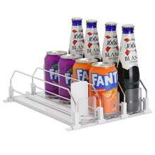 Upgraded Drink Organizer For Fridge,Soda Can Dispenser For Refrigerator,Automatic Self-Pushing Drink Pusher,Space-Saving Fridge Storage,Holds Up To 25-30 Cans, 5 Row