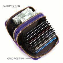 Compact Zip Wallet With Clear ID Window – Stylish PU Leather For Everyday Use - màu đen - Xem 8