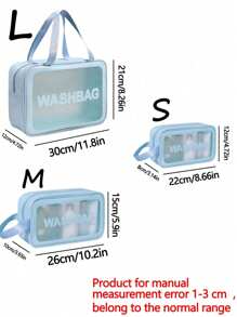 1pc/3pcs PVC Cosmetic Bag Set, Makeup Organizer, Waterproof Toiletry Pouch, Portable Cosmetic Storage Bag, Large Capacity Storage, Ideal For Home And Travel, Back To School,Party Supplies, Festival Gifts For Fall Home Decor