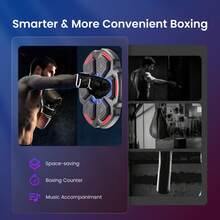 Music Boxing Machine, Smart Music Boxing Machine For Adults, Punching Machine, Musical Boxing Machine Wall Mounted, Smart Boxing Machine With Gloves Boxing Gifts For Boys Men - Black - View 3