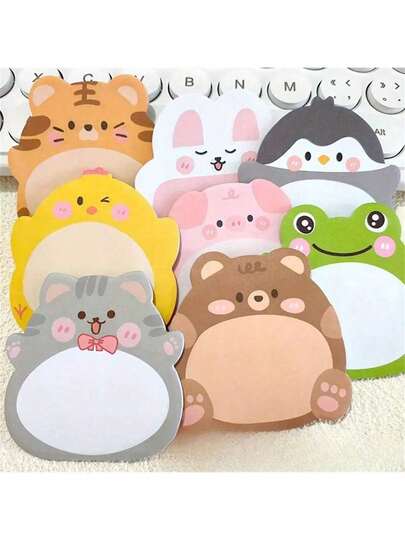 8pcs/160 Pages Cute Pet Sticky Notes Cute Fun Cartoon Animal Sticky Notes Creative Animal Message Memo Sticky Notes Ins Style Advanced Sense Note Pad Student Teen Girl Creative Cute Cartoon Sticky Notes Elementary School Students, Middle School Students, High School Students, College Students, Essential Sticky Notes For Work