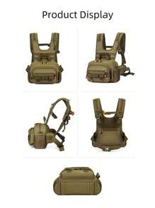 Tactical MOLLE Chest Bag With Front Pouch Outdoor Gear For Camping, Hiking, Climbing And Fishing Multipurpose Travel And Recon Kit Bag For Adventure Best Gift For Father
