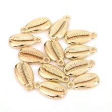 30 piezas Set mixto de abalorios CCB con estrellas de mar, conchas y nácar de oro para hacer collares y pulseras de joyería tipo playa, mar y vacaciones para bricolaje