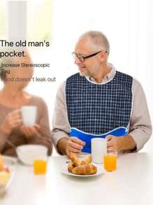 Waterproof Adult Mealtime Bib Cloth Reusable With Crumb Catcher Stylish Clothing Protectors For Elderly Disability Aid Apron Senior Citizen