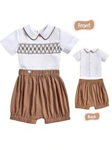 New Summer Two-Piece Suit For Boys And Girls, Casual Breathable Tops And Elastic Shorts, Suitable For Children Aged 0-5 Years Old, Suitable For  And Home In Summer