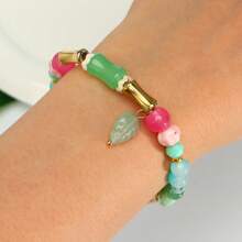 1pc New Colorful Ceramic & Glass Friendship Bracelet, Suitable For Gifts To Classmates