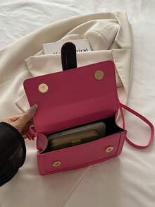 2025 Autumn New Women Handbag Crocodile Embossed Purse Shoulder Bag Solid Color Square Crossbody Bag - Hot Pink - View 10