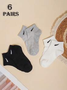 6 pares Calcetines casuales y frescos de unicolor, transpirables y de malla para hombre - Multicolor - Ver 10