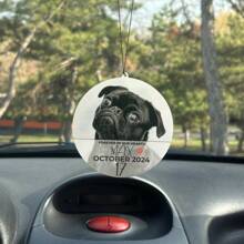 1PC Customized Valentine's Day Couple Photo Car Pendant - Personalized Rearview Mirror Pendant, Can Add Name/Anniversary/Photo, Suitable As A Wedding Anniversary, Engagement Or Holiday Gift For Lovers, Romantic "MY LOVE" Creative Car Interior Decoration