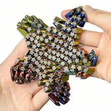 1/2/3 Stück mehrfarbig 3D gedruckter Kunststoff Fünfzackiger Stern, beweglicher Fünfzackiger Stern Schreibtisch Seestern Modell - Spaßige Schreibtisch Dekoration, einzigartiges flexibles Seestern Geschenk, Geburtstagsgeschenk Party Gastgeschenk - Pentagramm - Übersicht 4