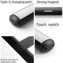 1 pièce, Applique murale rechargeable à LED, Éclairage avant de miroir à la maison, Éclairage de peinture, Éclairage d'affichage d'art, Avec télécommande, 3 températures de couleur et luminosité réglable, Convient pour cadre, peinture à l'huile, cible de fléchettes, éclairage de bureau