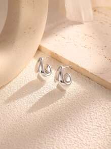 6pcs/Set Classic And Fashionable Multicolor Teardrop Stud Earrings For Women, Ideal For Dating, Vacation, Daily Wear And Gift Jewelry