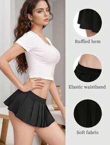 MEIJUANAAMini Short Micro Pleated Rave Femboy Skirt Lingerie Skirts Women - Small Short - View 1