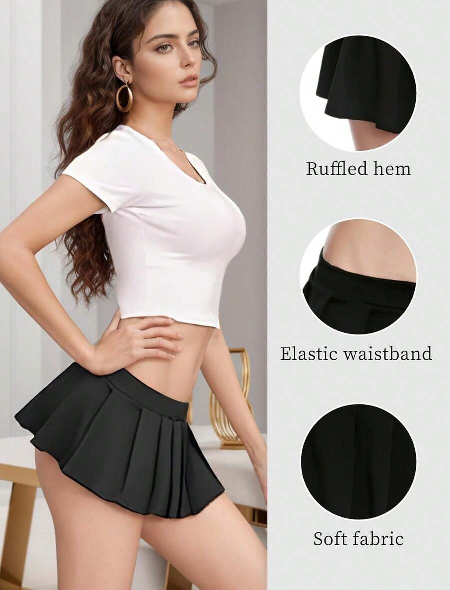 MEIJUANAAMini Short Micro Pleated Rave Femboy Skirt Lingerie Skirts Women - Small Short - View 1
