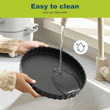 3 Pack Lazy Susan Spice Rack Turntable Cupboard Organiser Rotating Kitchen Shelf - Black - View 5