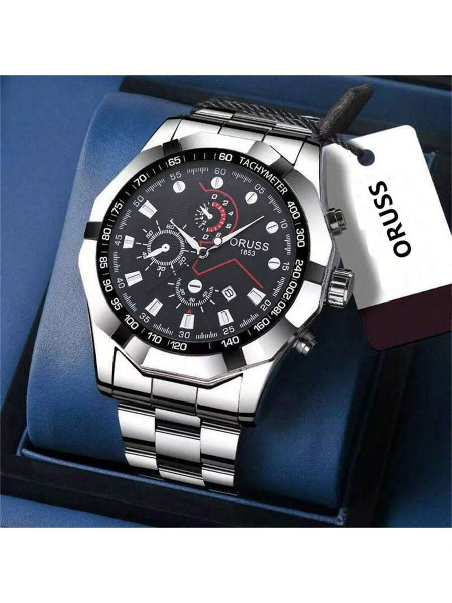 ORUSS KS Men's Luxury Watch – Stainless Steel, 30m Waterproof, Luminous