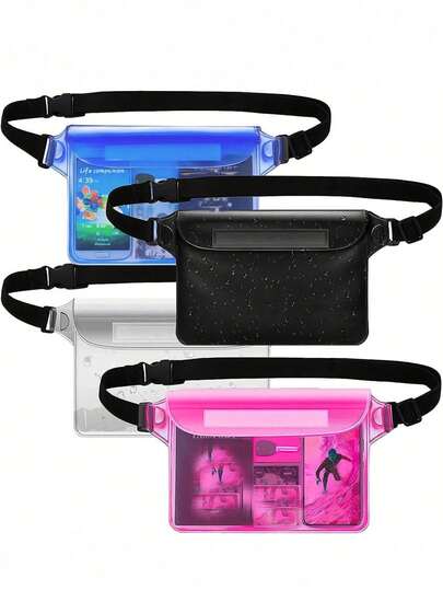 Unisex Waterproof Waist Bag, Adjustable Belt, Suitable For Outdoor Sports, Travel, Beach, Swimming, Waterproof Phone Pouch, Sports Fitness Travel Bag, Essential For Vacation, Durable Swimming Bag, Suitable For Beach & Swimming