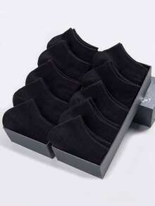 1/5/10 Pairs Men's Black, White Low-Cut Breathable Comfortable Thin Ankle Socks, Suitable For Travel/Vacation/Outdoor Activities