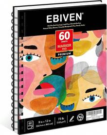 - Bloc de papel para marcador artístico, cuaderno de bocetos cuadrado portátil de 19.3 x 19.56, 60 hojas de rotuladores, papel de dibujo de 120 g/²/31.75 kg para dibujo y pintura, - 9" x 12" - Ver 7