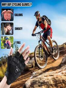 1 Pair Bike Gloves Cycling Gloves Biking Gloves Bicycle Gloves For Men Women With Anti-Slip Shock-Absorbing Pad,Light Weight Half Finger Gloves For Cycling Workout Training Outdoor