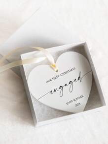 1 Stück Acryl-Anhänger Benutzerdefinierter Acryl-Hochzeitsgeschenk für sie - Personalisierter klarer Anhänger für Frau, Freundin, Verlobte - romantisches Erinnerungsstück für Jahrestag, Verlobung, Bridal-Shower - Beste andere Hälfte Ornament, transparente Liebes Dekoration