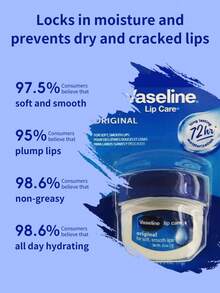 1pc 7g Vaseline Original Lip Therapy, Deep Conditioning Moisturizing Anti-Cracking, High Purity Micro-Crystalline + Vitamin E, Smooth & Soft Texture, Moisturizing, Fading Lip Lines, Lip Balm Suitable For Sensitive Skin & All Skin Types, Daily Use - Lipstick 7g Original - View 3