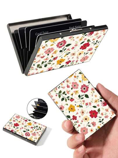 1pc Stainless Steel Business Print Card Holder RFID Credit Card Holder Black Card Holders Bridesmaid Gifts Funny Gift Valentine's Day Gift Teachers Day Gift Gift Ideas Birthday Gifts For Men Gift For Women Coin Purse Purse Essential Items