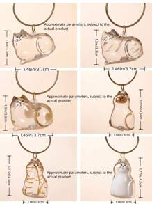 1pc Cute Transparent Pet Cat Hair Collector Box Key Chain, Decorative Bag Hanger, Cat Hair Ball Storage Accessory, Suitable For Bags, Keys Decorations, Gifts For Friends And Family