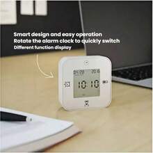 IKEA Electronic Clock With Thermometer Alarm Timer Four In One Silent Night Light 7cm Square White Bedroom Desktop Clock White Home Decor Back To School Room Decor School Supplies
