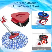Local Delivery--Spin Mop Head And Brush Replacement Compatible With O Cedar EasyWring 1-Tank System, 4 Mop Replace Heads, 1 Handle, 1 Base And 1 Scrub Brush Combo Set 002 - Blue (2 Tank System) - 查看 2
