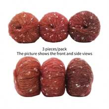 50g Set di 3 palle di filato morbido e appiccicoso con motivi a pois e fiocchi di neve sfumati, adatto per realizzare all'uncinetto vestiti, sciarpe, maglioni