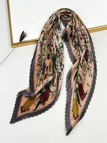 New Arrival Simple Printed Scarf 70cm Square Scarf, Fashion Women's Silk Scarf With Crinkle Design, Versatile Headband, Neck Scarf, Waist Belt, Unique Accessory - Multicolor - View 29