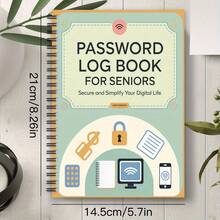 趣味螺旋密码笔记本日志簿 1 件，用于互联网和计算机登录、记录网站、用户名、密码、家庭或办公室密码管理器、剪贴簿套件工艺用品、学校用品、返校 - Spiral Notebook - 查看 6