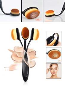 13pcs Makeup Brush Set + 1pc #4 Foundation Brush + 1pc Brown Makeup Sponge + 2pcs Round Powder Puff, Eyeshadow, BB Cream, Concealer, Full Face Soft Cosmetic Makeup Brushes Tools For Women