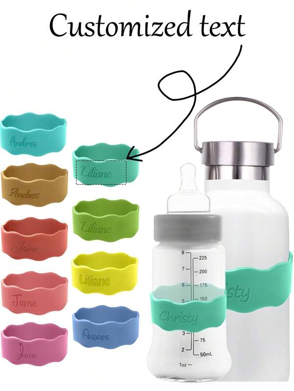 1pc Customizable Anti-Slip Silicone Bottle/Cup Sleeve, Insulated Hollow Bottle/Cup Holder