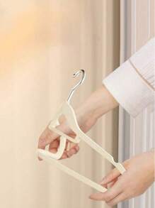 20pcs/10pcs Flocked Hangers, Non-Slip Flocked Suit Pants Clothes Drying Rack Rotating Hook Hangers, Suitable For Suits And Coats, Space Saving (Random Color)