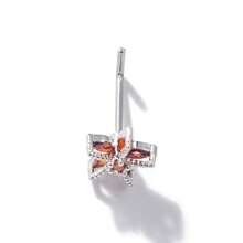 1pc Fashionable Elegant Minimalist Copper & Cubic Zirconia Flower Shaped L-Shaped Nose Stud, Daily Wear, Holiday Party, Birthday Gift For Women