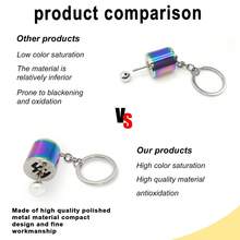 5 PCS Car Gearshift Key Chains, 6-Speed Manual Transmission Car Gearshift Key Chains, Creative Metal Gear Key Chains, Mini Gearshift Lever Key Rings, Gearshift Stress-Relieving Toys - Multicolor - View 4