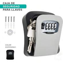 Raganet, Caja Fuerte De Almacenamiento De Llaves Montada En La Pared, Cerradura con Código de 4 Dígitos, Fácil de usar e Instalar (Negro) NV4V - Plateado - Ver 3