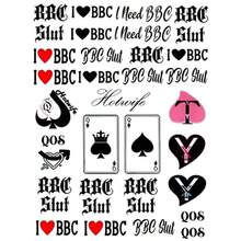 4 Sheets BBC Queen Of Spades Temporary Tattoo Sticker Total 81 15X21cm QoS Hardcore Words Phrases6eds2 - Nhiều màu - Xem 5