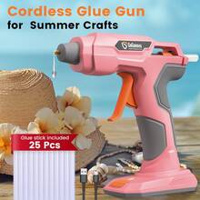 Gogonova 20s Fast-Heating Hot Glue Gun ,With 25 Glue Sticks For Halloween And Christmas Decorations, For DIY, Wedding Decor - 粉色 - 查看 1